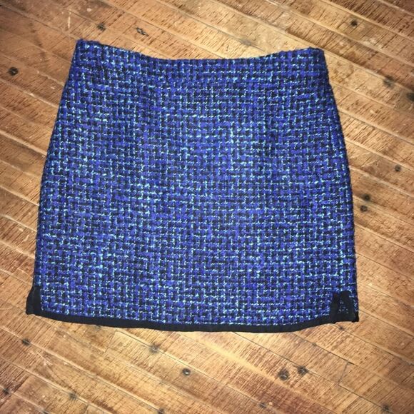 J Crew blue tweed postage Y2K kidcore miniskirt - Picture 3 of 5